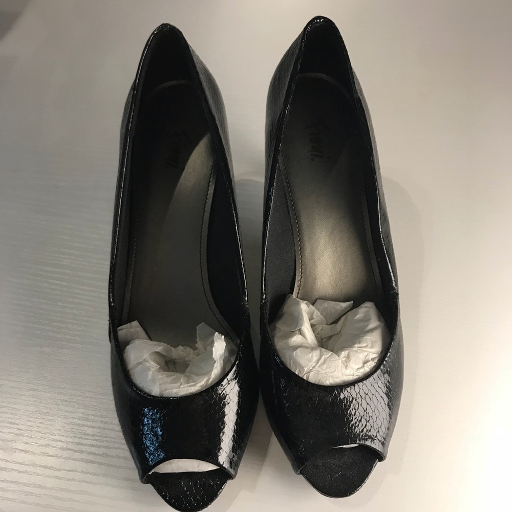 NWOT Black Peep Toe Heels